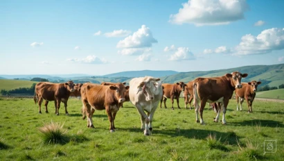 Koeien grazen op een weide