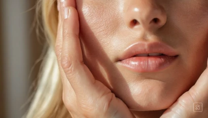 Vrouw brengt serum aan op haar gezicht.