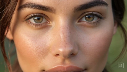 Een close-up van een gezonde en stralende huid.