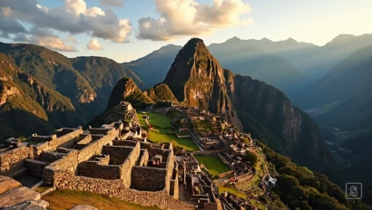 Machu Picchu in Peru, een panoramisch uitzicht.