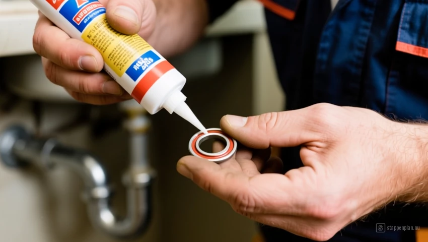 Siliconenvet aanbrengen op een O-ring.