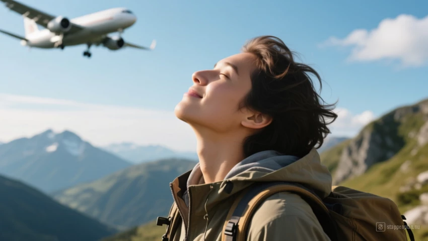 Een persoon die droomt over hun volgende avontuur.