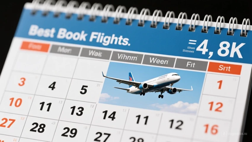 Een kalender die de beste maanden om vluchten te boeken markeert.