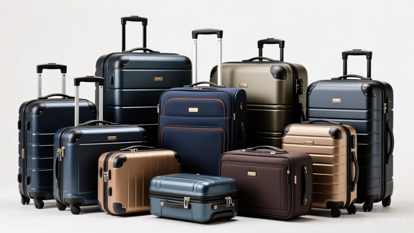 Assortiment hoogwaardige reisbagage in verschillende maten.