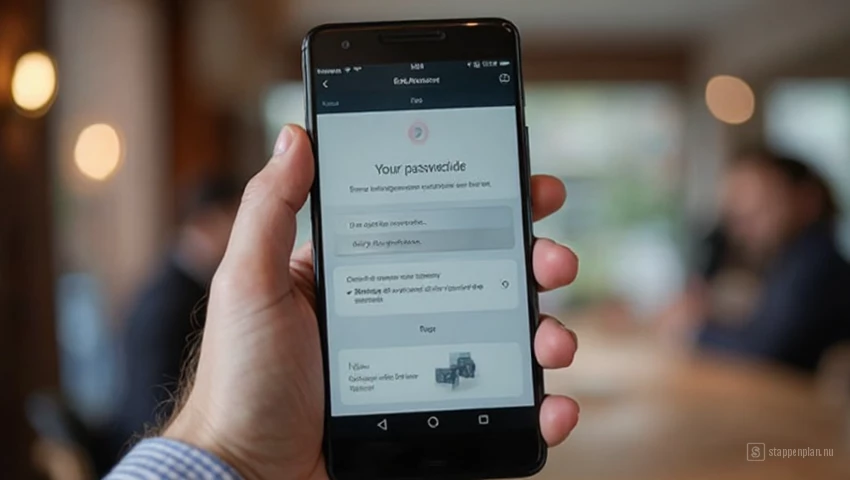 Smartphone met sterk wachtwoord en tweefactorauthenticatie.