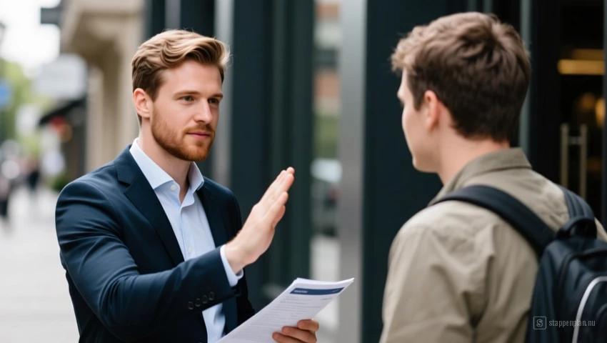 Persoon die weigert persoonlijke informatie te delen.