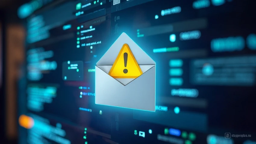 Waarschuwingsteken op een e-mail inbox.