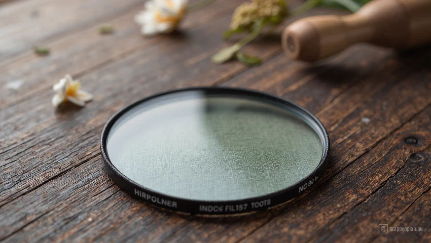 Close-up van een schoon en onbeschadigd zonnefilter.