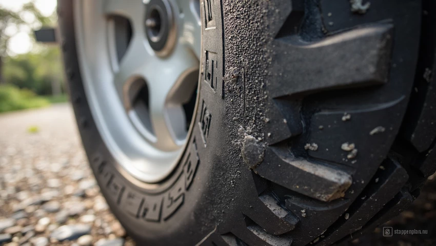 Camperband met een kleine snede in de zijkant.