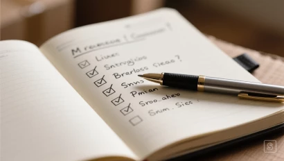 Checklist voor verhuizing in een open notitieboek.
