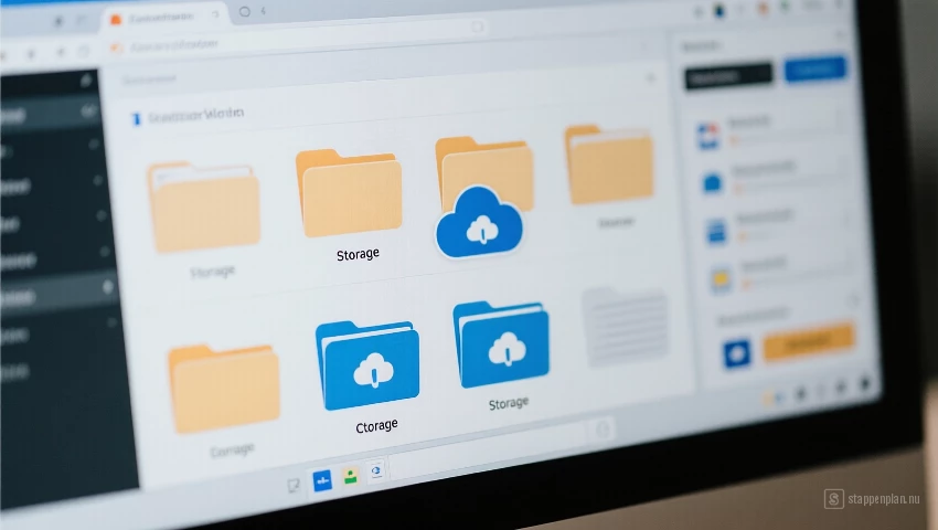 Cloudopslag op computerscherm.