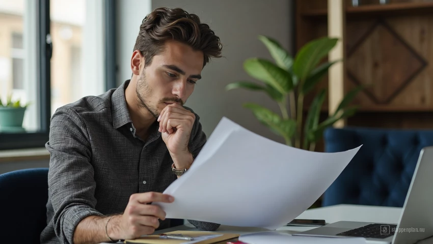 Persoon reflecteert op zijn vooruitgang en maakt plannen voor de toekomst.