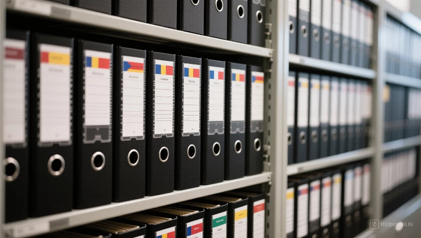 Archiefkast met consistent gelabelde mappen