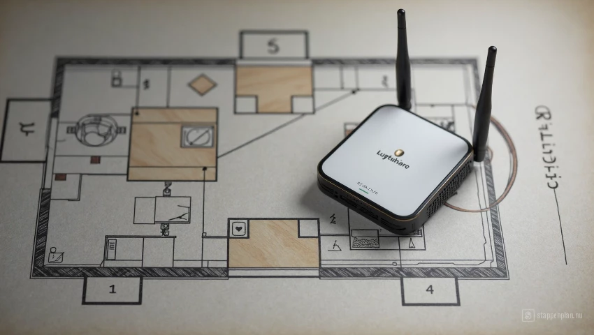 Optimale router positie diagram