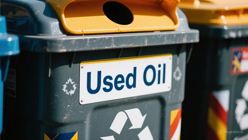 Recycling bin voor oude olie.