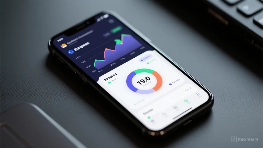 Smartphone die data verbruik statistieken weergeeft.