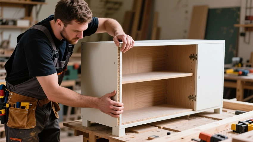 Uitlijnen van de achterwand voor bevestiging