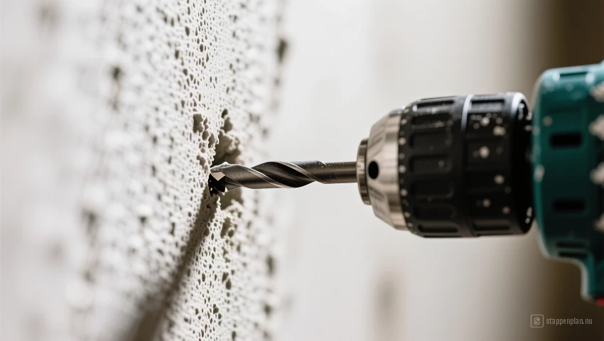 Detailopname van het boor proces