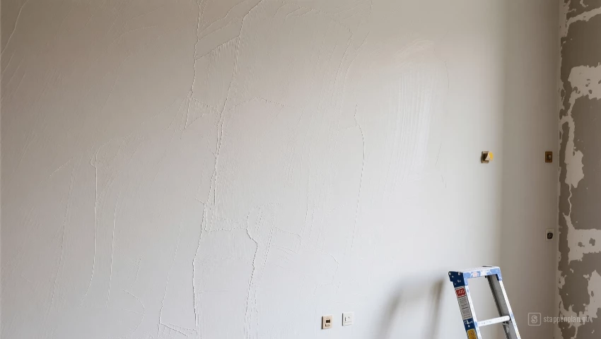 Muur met een volledig geschilderd oppervlak.