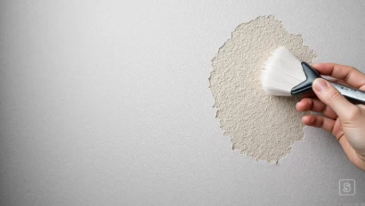 Schone muur na voorbereiding voor reparatie.
