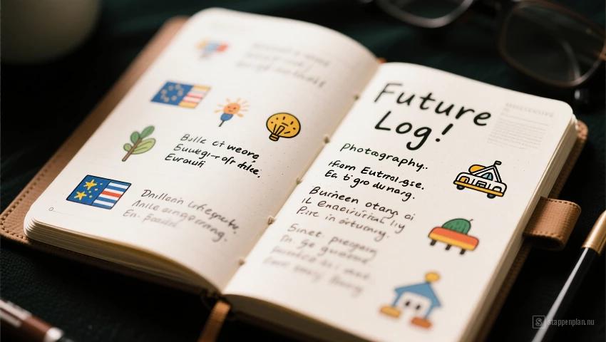Future Log met handgeschreven notities en illustraties