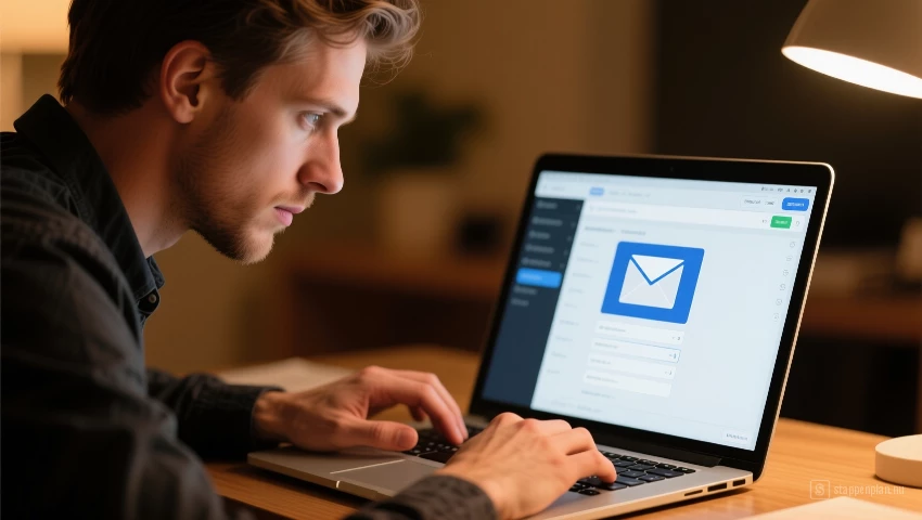 Persoon die e-mailfilters instelt