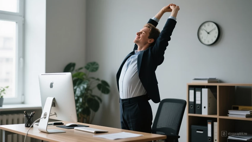 Persoon staat op voor een pauze.