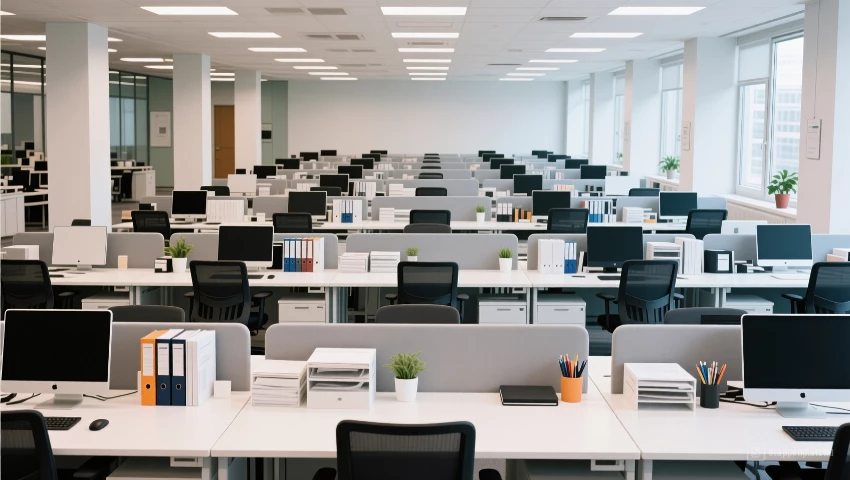 Werkplek met herhalende segmenten.