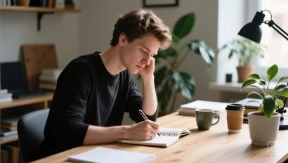 Persoon die dagelijkse taken opschrijft.