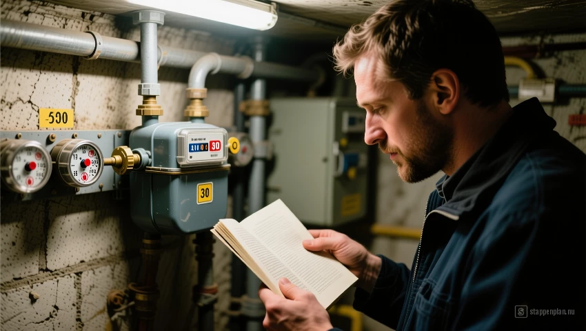 Iemand die de watermeter afleest