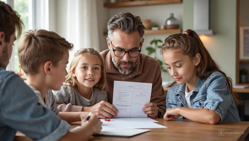 Familie verdeelt taken.