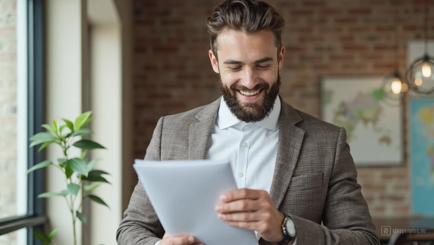 Persoon die afgeronde checklist bekijkt.