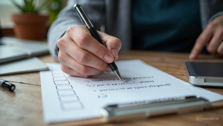 Hand die checklist aanpast.