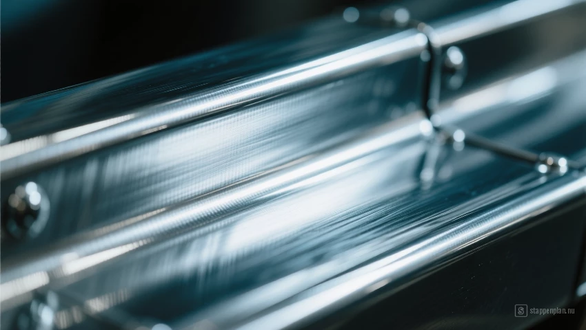 Gepolijste metalen ondergrond met beschermende coating