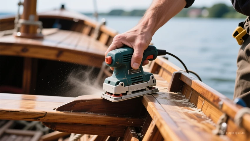 Persoon gebruikt hand-schuurmachine.