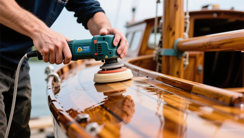 Persoon gebruikt polijstmachine.