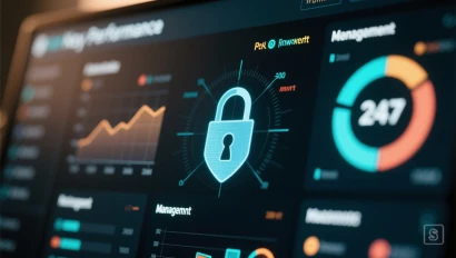 Digitaal dashboard met beveiligingsindicatoren