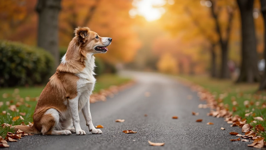 Een hond die reageert op het verbale commando ‘zit’ zonder handgebaren.