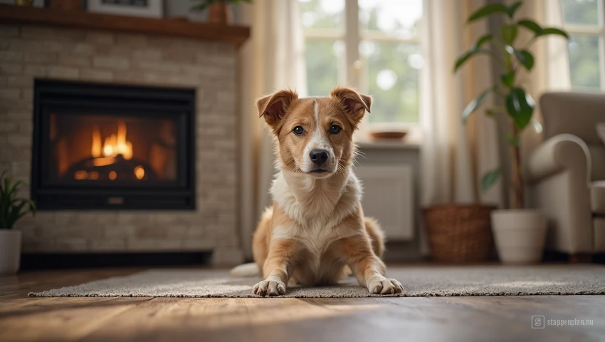 Hond wacht geduldig.