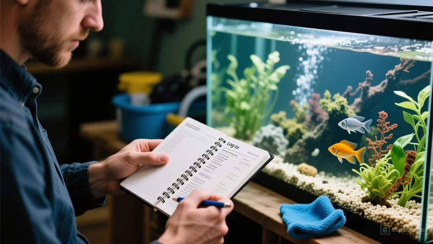 Persoon bekijkt logboek