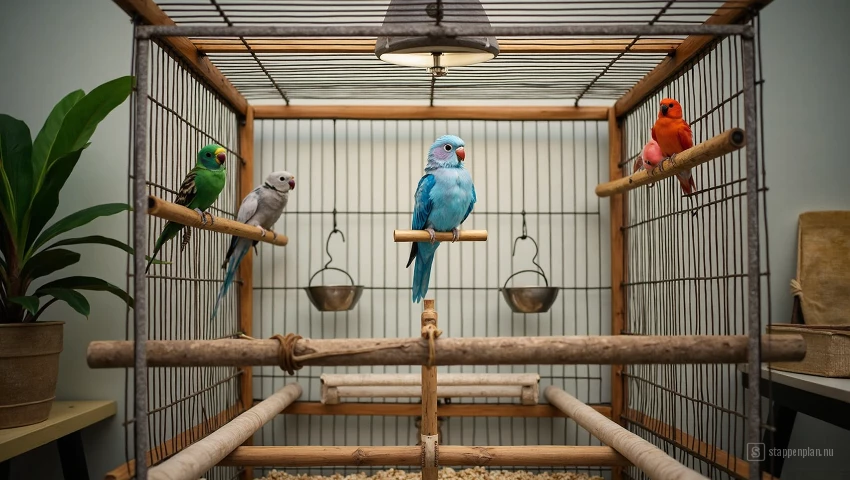 Ruime kooi met speelgoed