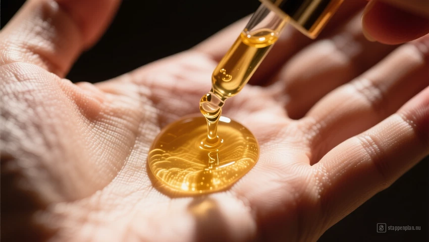 Vitamine C serum wordt gedoseerd.