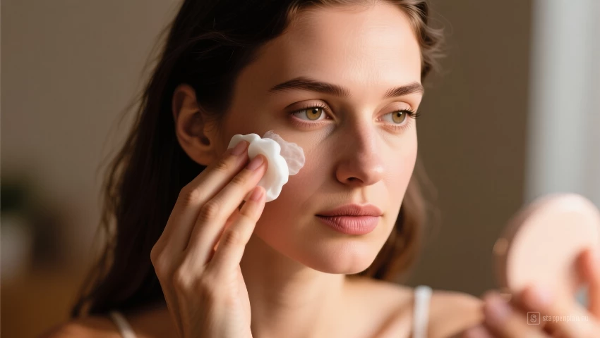 Vrouw verwijdert make-up