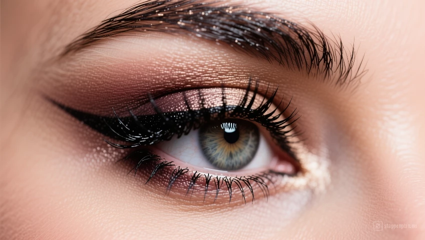 Voltooide oogmake-up look