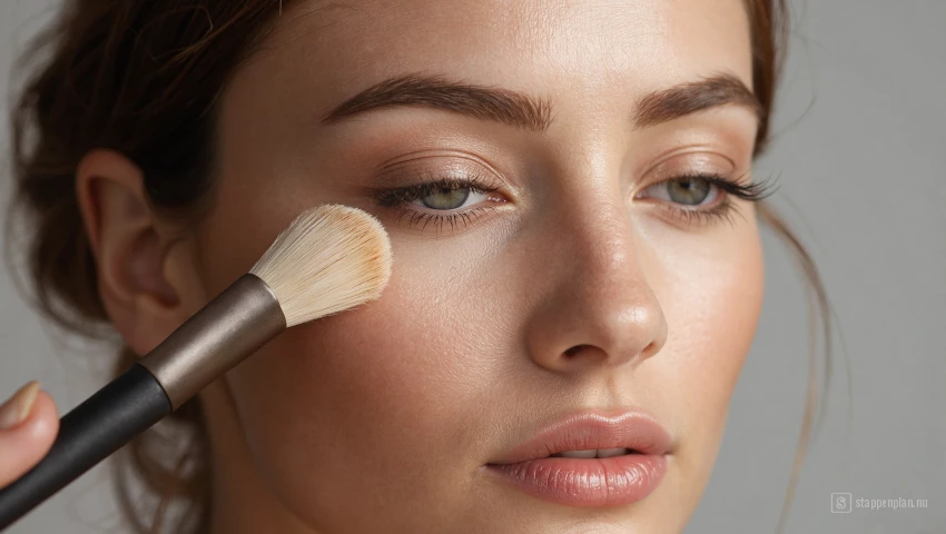 Vrouw blendt alle make-up