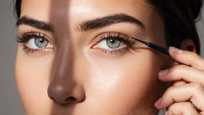 Waterproof eyeliner in hand