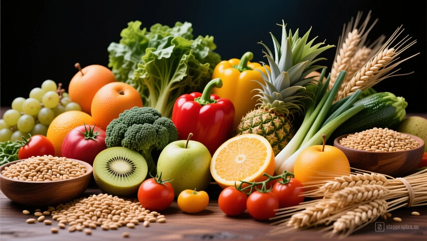 Collectie vers fruit, groenten en volle granen.