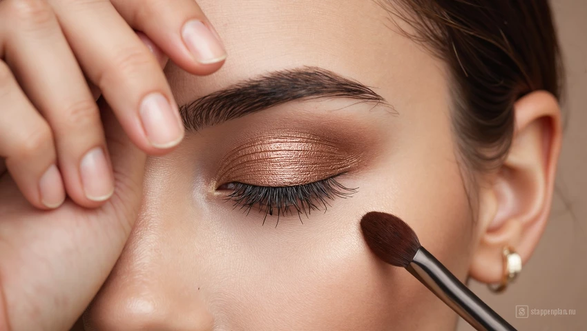 Flat lay blending brush en blendproces