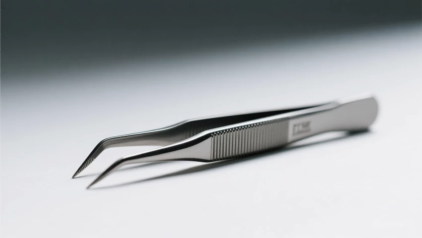 Pincet wordt gedesinfecteerd op een schone ondergrond.