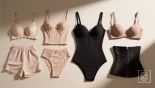 Verschillende soorten shapewear op een platte achtergrond.